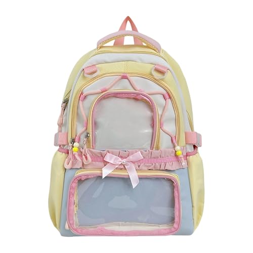Mochila de coleccionista de anime con pantalla de alfileres bolso transparente intercambiable