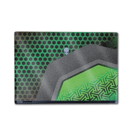 Image of Glossy Glitter Laptop Skin Compatible with Alienware M16 R2 (2024) - Hex Green - Premium 3M Vinyl Protective Wrap Decal Cover - Easy to Apply | Crafted in The USA by MightySkins