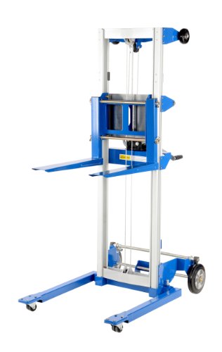 Vestil A-Lift-S-Hp Adjustable Straddle Hand Winch Lift Truck, 42-1/2" Length, 43-1/4" Width, 68" Height, 400 Lbs Capacity #TOP1