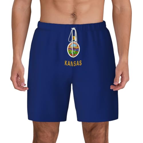 Short de bain Kansas State Flag pour homme léger et respirant