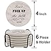 Coasters for Drinks | Absorbent Drink Coaster (6-Piece Set with Holder) | Housewarming Hostess Gifts, Man Cave House Warming Presents Decor, Wedding Registry, Living Room Decorations, Gift Ideas