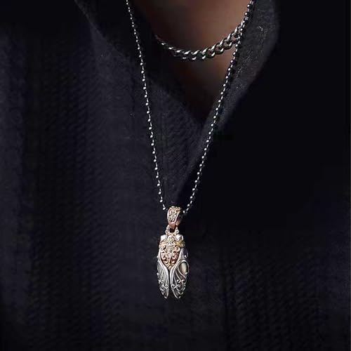Cicada Necklace Vintage Cicada Pendant Copper Insect Pendants Weird Jewelry Suitable for Men and Women's Holiday Parties3