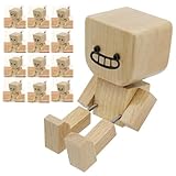 CANIPHA Rocking Shaking feet Wooden Doll Car Ornaments, Handmade Wobbly Wooden Smile Cozy Car Scent Accessory with 12PCS Magnetic Expressions Personalized Desktop Decoration