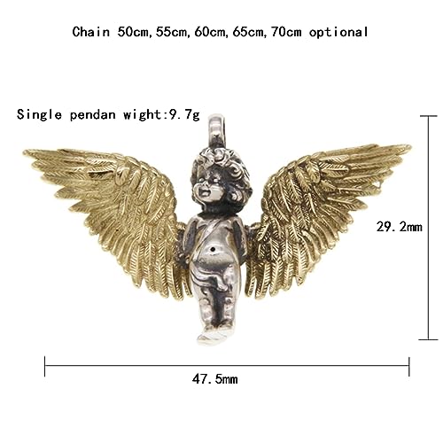 HERGDB S925 Sterling Silver Hommes Cupidon EROS Pendentif, Vintage Mode Wild Collier Pendentif En Argent Sterling,Argent,Single Pendant – vue 3