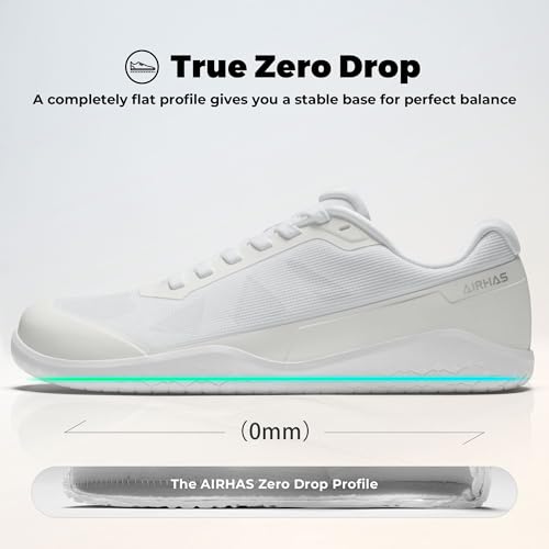 Image of AIRHAS Men's Barefoot Training Shoes Zero Drop Minimalist Sneakers Anatomical Toe Design for Weightlifting and Fitness