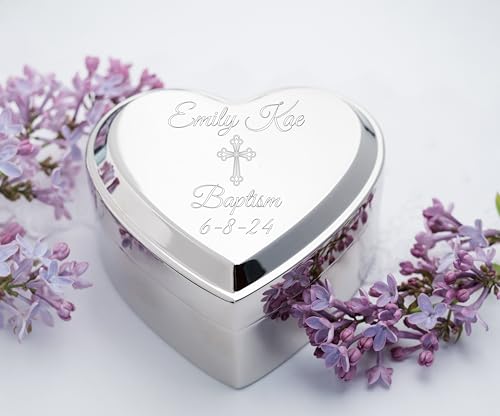 Cherished Moments Baptism or First Communion Gift for Girls Includes a Personalized Engraved Jewelry Box and Sterling Silver Cross Bracelet with Simulated Pearls3