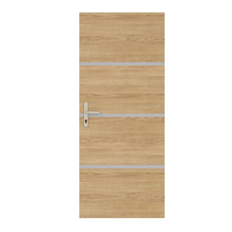 NORDLINGER PRO Kit de rénovation de porte décor chêne et profilés alus - Modèle Non encollé