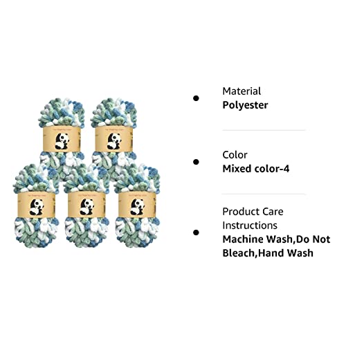 Loop Yarn 5Packs,Shenlin Chunky Chenille Yarn For Hand Knitting Baby Blanket,Machine Washable Polyester Fluffy Thick Bulky Yarn For Scarfs,Craft Projects #TOP7