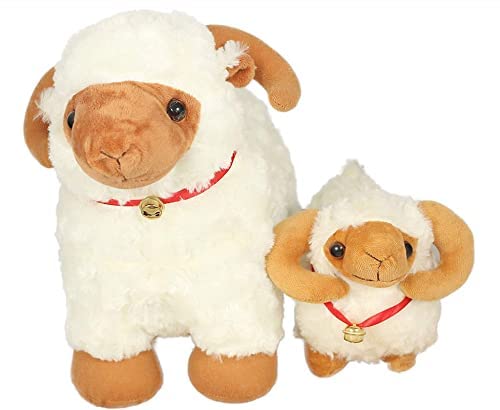 JOZZY Cute Sheep with Baby Lamb Adorable Soft Stuffed Plush Toy Cream