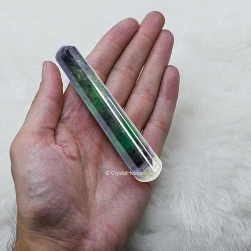Image of Fluorite Crystal Wand - Smooth Crystal Wand for Energy Healing, Chakra Balancing, Meditation and Home Decor - Crystals and Healing Stones for Gift