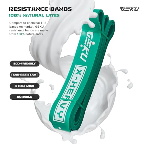 Image of Resistance Bands with Aluminium Alloy Handle, Set of 5 Natural Latex Exercise Bands for Heavy Duty Workout Stretching Power Lifting with Carrying Bag