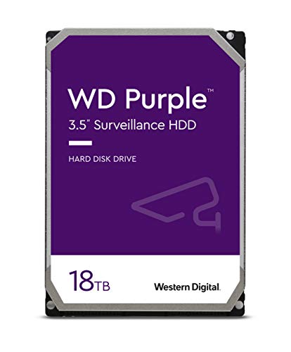 Image of Western Digital 18TB WD Purple Surveillance Internal Hard Drive HDD - SATA 6 Gb /s, 256MB Cache, 3.5 inch - WD180PURZ