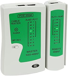 Brileine RJ11 RJ45 Cable Tester, LAN Network Tester / Continuity Tester for RJ45 RJ11 Data Cable Twisted Pair Connections, CAT5/CAT6/CAT7 UTP LAN Wire Test Tool