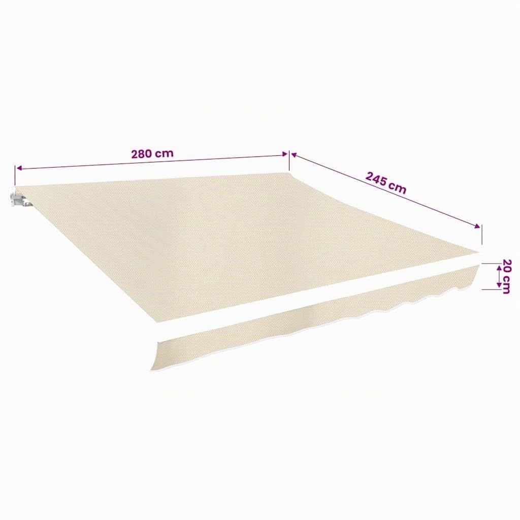 vidaXL Parasole Tendone Crema 3 x 2,5 m