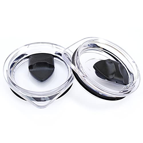 Tumbler Lid - Fits Rambler Tumbler - Great Replacement for Spillproof Lids Magnetic Spill Proof Slider Cover (Black 10 20oz 2Pcs)