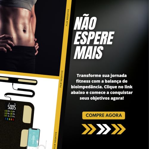 Balança Bioimpedância Smart Display 8 Sensores com Display VA WF05 Balança Digital Corporal com Homo