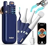 Ear Wax Removal Tool Camera, HD Visual Ear Cleaner with Flexible Otoscope & S-Shaped Silicone Head,WiFi Earwax Remover Kit with Tweezers, 21-in-1 Set for Family, Adults/Kids, Home & Travel
