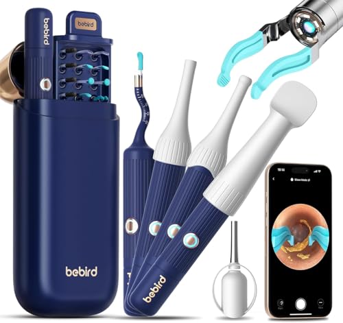 Ear Wax Removal Tool Camera, HD Visual Ear Cleaner with Flexible Otoscope & S-Shaped Silicone Head,WiFi Earwax Remover Kit with Tweezers, 21-in-1 Set for Family, Adults/Kids, Home & Travel