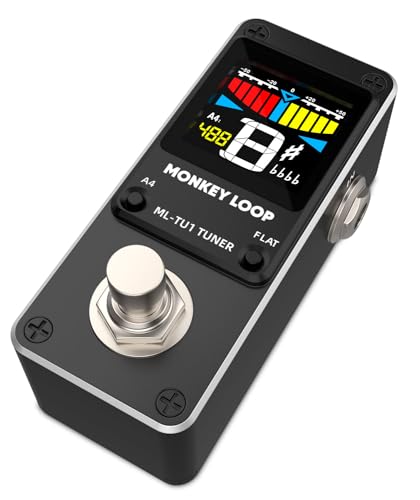 MONKEY LOOP ML-TU1 - Pedal Afinador Cromático para Guitarra - Rango de Tono de 430 a 450 Hz - Tolerancia de Afinación de +0.5 Centavos - Alta Precisión y Comodidad en Todo Momento