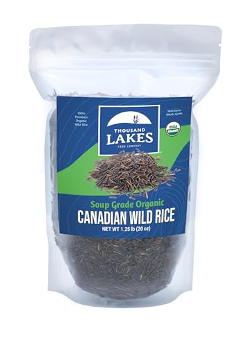 Thousand Lakes Organic Canadian Wild Rice - Soup Grade - 1.25 pounds | 100% Wild Rice | Wild Harvested
