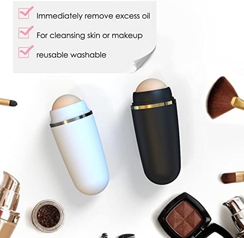 Modloan Volcanic Oil Absorbing Roller, 2 Pcs Reusable Facial Skincare Tools, Oil Control on the Go Volcanic Face Roller for Men and Women at Home Out