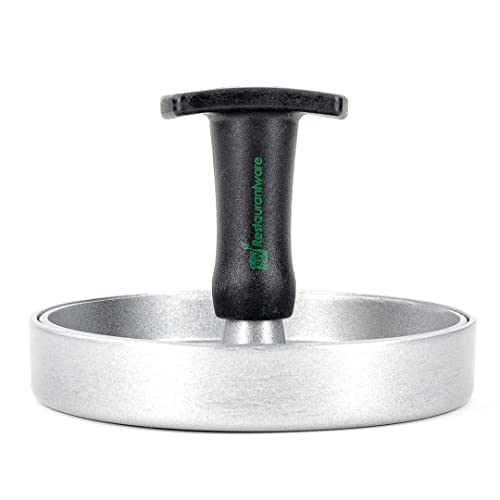 Prensa de hambúrguer de alumínio preto Met Lux - Antiaderente - 11 x 11 x 8 cm - 1 caixa - restauran