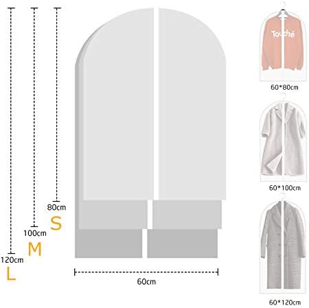 Garment Covers, Tintec 9 Pack Dustproof Suit Covers With Zip, PEVA Breathable Clothes Covers Waterproof Suit Carrier for Wardrobe Storage and Travel
