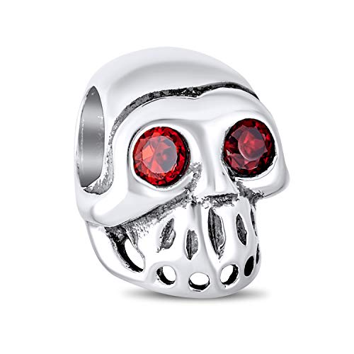 Abalorio separador naranja de plata con esqueleto de Halloween 4