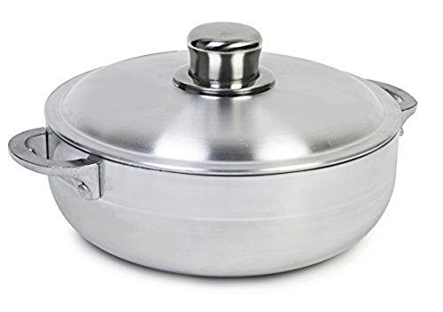 Uniware Aluminum Heavy Gauge Caldero With Aluminum Lid,Silver, Small