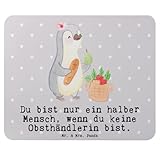 Mr. & Mrs. Panda Mauspad Obsthändlerin Herz - Geschenk, Obstplantage, Mausunterlage, Witzig, Laptop Mousepad, Lustig, Spruch, Obstverkäuferin, Mausmatte, pc