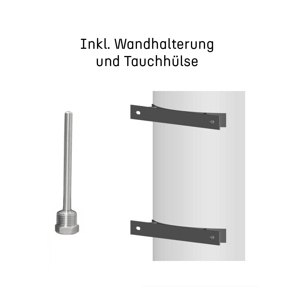 ENVIRON - Kompakt Pufferspeicher aus Edelstahl [40-200 Liter] Energieeffizienzklasse A | Inkl. Wandhalterung & Tauchhülse | Ideal für Wärmepumpen (100 Liter)