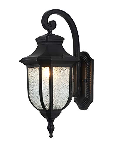 Flash Deals - 80% OFF Designer Outdoor Wall Light with Diamond Textured Glass IP65 Waterproof Sconce House Lighting Wall Mount, E26 Base Black Metal Finish Exterior Wall Lantern,15.35H 🔥 Cashback up to 70% Designer Outdoor Wall Light with Diamond Textured Glass IP65 Waterproof Sconce House Lighting Wall Mount, E26 Base Black Metal Finish Exterior Wall Lantern,15.35H