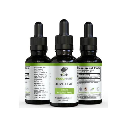 Olive Leaf Extract Liquid Tincture - Organic - Alcohol Free Dietary Supplement - Extra Strength - Cardiovascular And Overall Health Support - Vegan - 1 Oz By Ziggy Health #TOP15