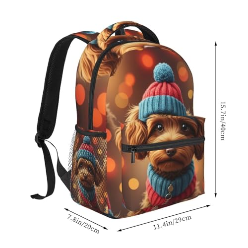 Adjustable Cute Puppy Poodle Backpack Lightweight for College Travel, Perfect for Men and Women2