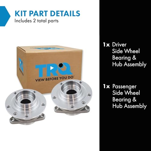 Image of TRQ Front and Rear Wheel Bearing and Hub Assembly Set 2 Piece