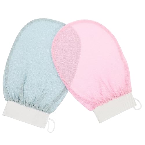 HAPINARY 2 Piezas de bebe fresco Hundir exfoliante corporal de paloma exfoliating gloves manopla baño guantes exfoliantes chica guantes exfoliantes para bañarse Seda artificial