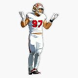 Nick Bosa Celebrates Window Water Bottle Bumper Sticker Decal 5"