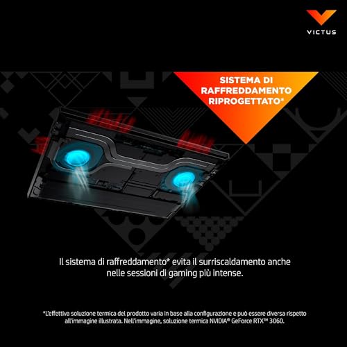 Victus 16-d1011sl Notebook, Intel Core i5-12500H, RAM 16GB DDR5 4800Mhz, 512GB SSD M.2, Display 16.1" FHD IPS, Grafica Nvidia RTX 3060 da 6GB, Wi-Fi 6E, BLE 5.3, Windows 11, Grigio - Notebook - Immagine 7