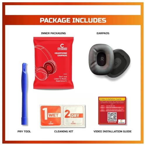 Image of Crysendo Headphone Cushion Pad Compatible with Mi Super Bass Wireless Headphones | 75mm X 55mm Replacement Mi Bass Headphones Cushion | Soft Foam & PU Leather Mi Super Bass Cushion (Black)