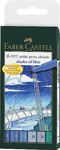 Faber-Castell Pitt Artists Shades of Blue Pen Brush (Wallet of 6)