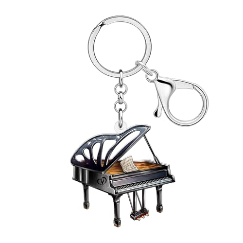 Porte-clés en acrylique grand piano pour clés de voitures et sacs