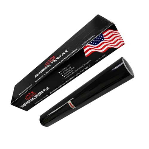 United Window Tint 24' in 100'Ft Nano Carbon Film 2Ply Charcoal 20% VLT - Clear PET Privacy Window Tint for Car, Home, Blocks UV/IR Rays, Reduce Heat & Glare- Adhesive Film - Lifetime Color Stability