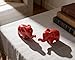 Artconal Small Elephant Statue Good Luck 2-Pack 4 inch Red Accent Small Knick Knacks Gifts, for Home Office Shelf Desk Coffee Table Decoration