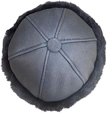 Unisex Sheepskin Beanie Hat - Russian Trapper Ushanka Aviator Winter Hat