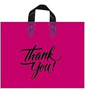 Infinite Pack Large Thank You Merchandise Bags w/Loop Handle, Glossy Boutique Bag, 3" Bottom Guss...