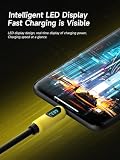 Hagibis Kabel USB C, silikonowy wyświetlacz LED, kabel do szybkiego ładowania 240 W z transferem danych 480 Mb/s, szybka ładowarka typu C, do iPhone'a 15/15 Pro Max, iPad, MacBook Pro Air (żółty,