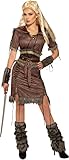 Forum Women's Viking Shield Maiden Costume, Brown, Standard