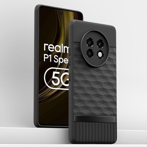 Image of Outlouders Bumper Case for Realme 13 Plus 5G / Realme P1 Speed 5G | Full Camera Protection | TPU Soft Flexible Shockproof Back Cover (Black)