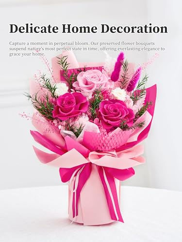 Flomoon Preserved Flowers Bouquet, Forever Flowers, Birthday Gifts for Women, Mother, Wife, Mothers Day Flowers for Mom - Image 6