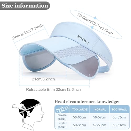 Image of PALAY Cap for Women Stylish, Summer Caps for Women, Extendable Side Brim Sun Visor Womens Hat, Fashion Breathable Hats with Sweatband for Biking, Running, Golfing
